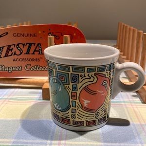 Fiestaware mug made for Betty Crocker. Has the water pitcher design on it